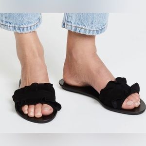 NEW Loeffler Randal Birdie Slides in Black Suede